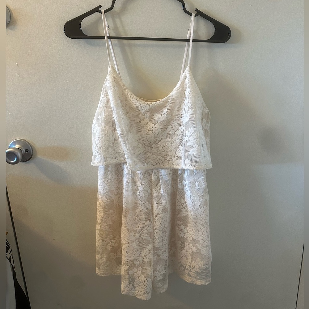 Hollister white cream lace jumpsuit romper